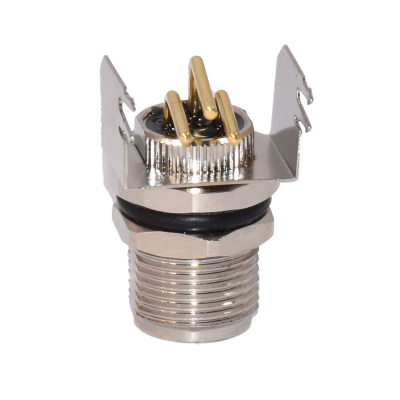 M8 6pins Female 90 Degree 4pins Female Panel Mount Connector Sensor Socket Receptacle