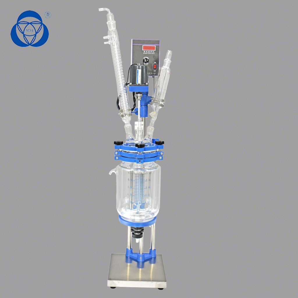 1L 2L 3L Laboratory Reactor Vessel , Borosilicate Glass Reactor CE Approved