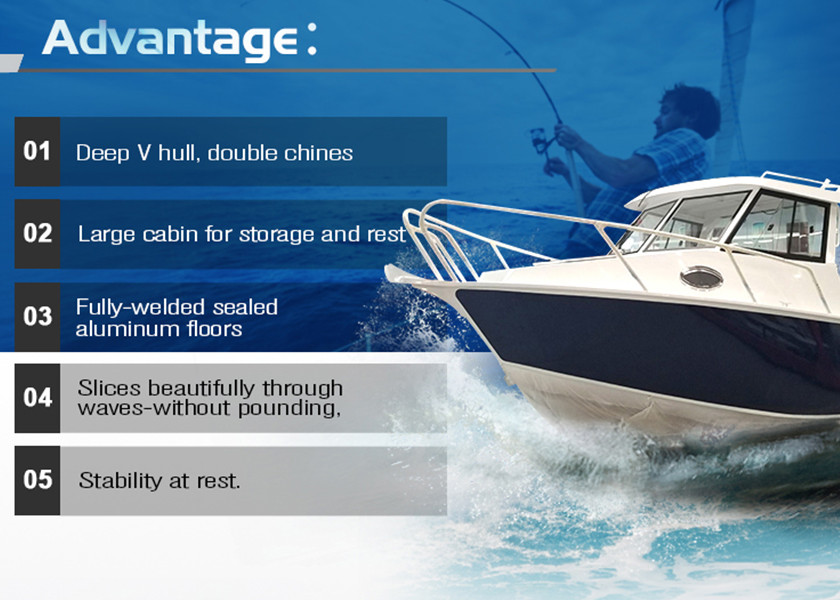 9m 30ft Aluminum Fishing Boats Inshore Cruiser With Enclosed Hardtop Plate Hull Structure