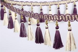 Quality Handmade fashionable chain beads lace tassels fringes for curtain/sofa/pillow decoration wholesale