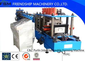 Quality 15KW Carbon Steel C Z Purlin Roll Forming Equipment With Hydraulic Decoiler wholesale
