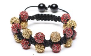 Quality Shamballa Bracelet, Crystal Pave Alloy Beads, Double Row wholesale