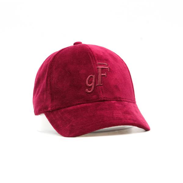 Cheap Unisex Adults Velvet Fabric Embroidered Baseball Caps 6 Panel For Winter for sale