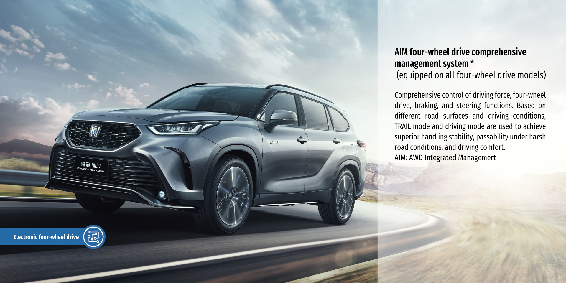 2023 Chinese T-o-y-o-t-a CROWN KLUGER 2.5L HEV 4WD Cars with LED Daytime Light and Automatic Air Conditioner