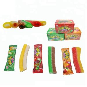 Quality Fruit Flavored Chewy Gummy Candy Sour Sweet Powder Fruit Jam Center Filled wholesale