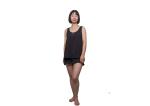 Casual Solid Ladies Satin Pyjamas Sleeveless Top And Wide Ruffled Pant