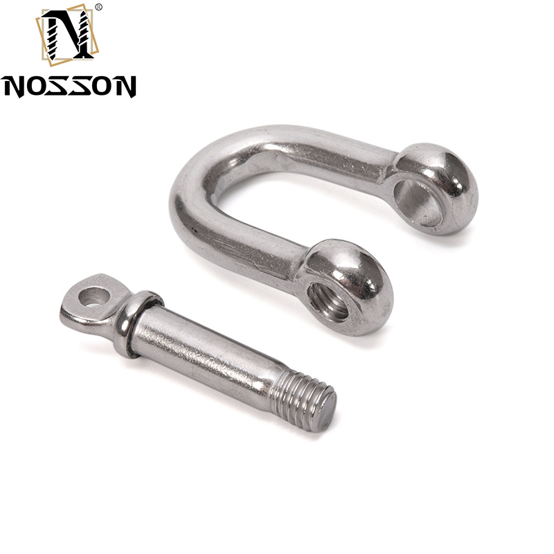 Metric Measurement D Shackle Stainless Steel and Pin Type with Screw Collar Pin High Polished Surface 316 DEE SHACKLES