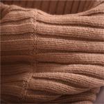 Stockpapa Khaki White High Neck Knitted Jumper High Turtleneck Sweater