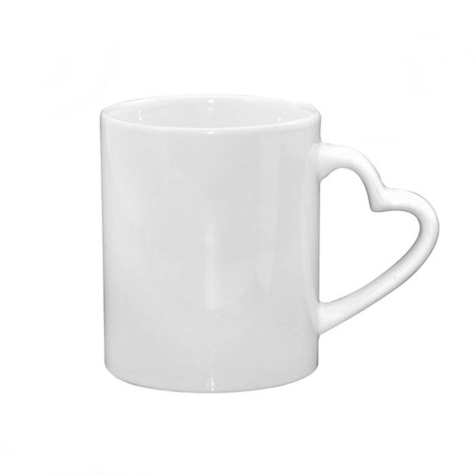 11oz Sublimation Ceramic Blanks Sublimation Blank Coffee Mugs With Heart Handle