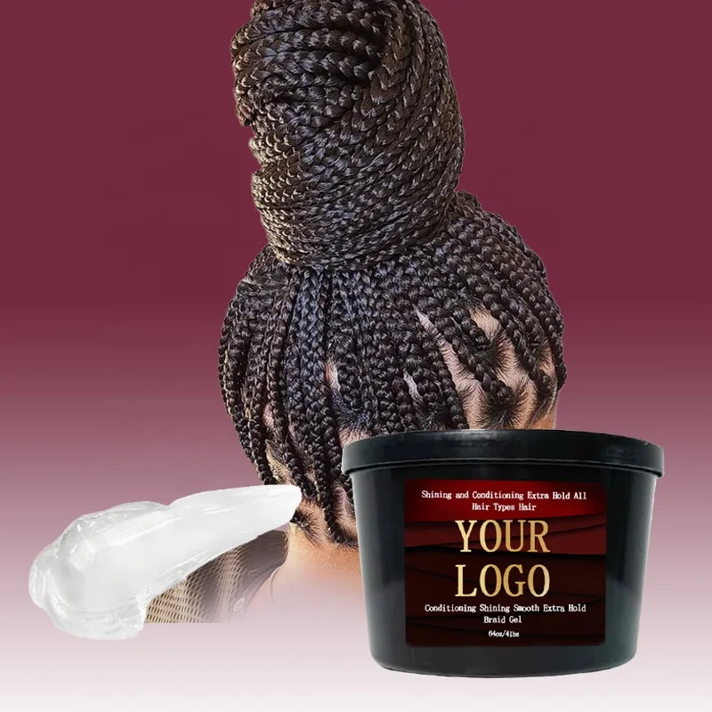 Private Label Braiding Edge Control Hair Gel Hair Wax No Flaking twist Neat Braid Conditioning Shining Hair Gel Edge Control Gel
