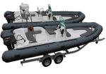 Black Hypalon color Rigid Hull Inflatable RHIB Boat with Outboard Motor for