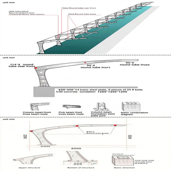 Heat Treated Metal Frame Carports for Car Parking in Weather Resistant Material