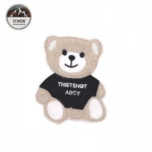 Quality Custom Logo Eco Friendly Teddy Bear Patch , Cartoon Sew On Patches For Kids Blouse wholesale