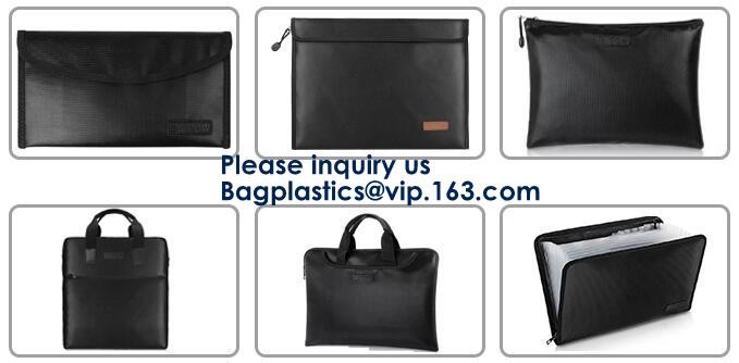 waterproof and fireproof resistant document bag,Lock Box Bag For Documents Money & Office Files Freproof Safe Bag with L