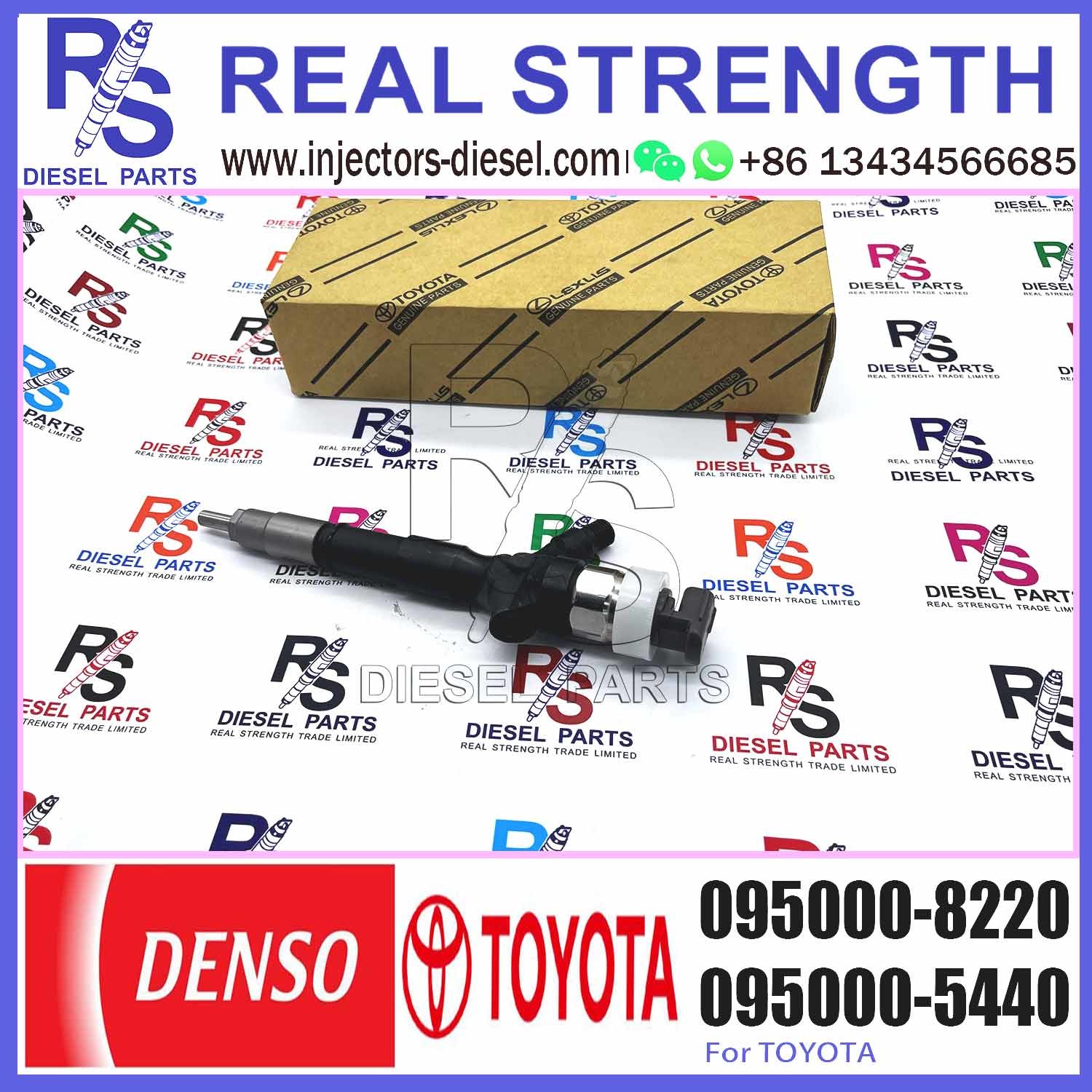 Common Rail Injector 23670-09070 Genuine Fuel Injector 23670-0L020 095000-8220 For Toyota Hilux 1KD-FTV OEM Auto Parts
