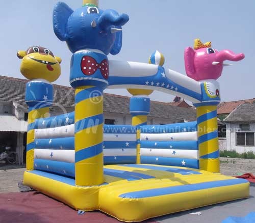 Elephant Castle Inflatable Bounce House Non Toxic For Children