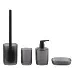 Smoke Glass Bathroom Accessories Sets Square Shape Crazy Stripe Hand Soap