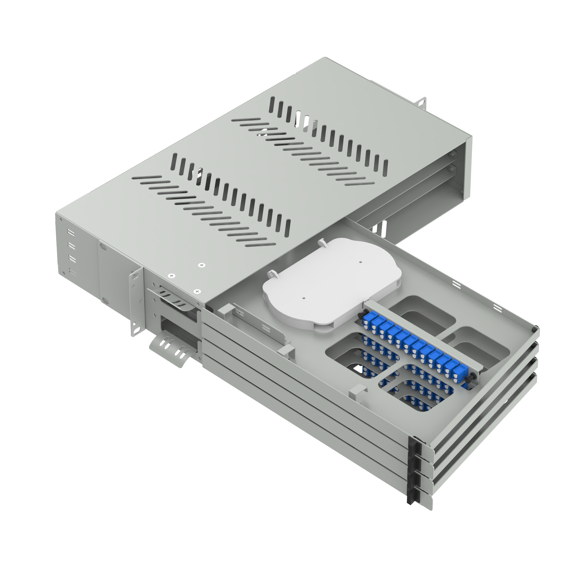 19 Inch LC UPC Swing Type Fiber Optic Patch Panel Sub ODF Data Center FTTX Simplified