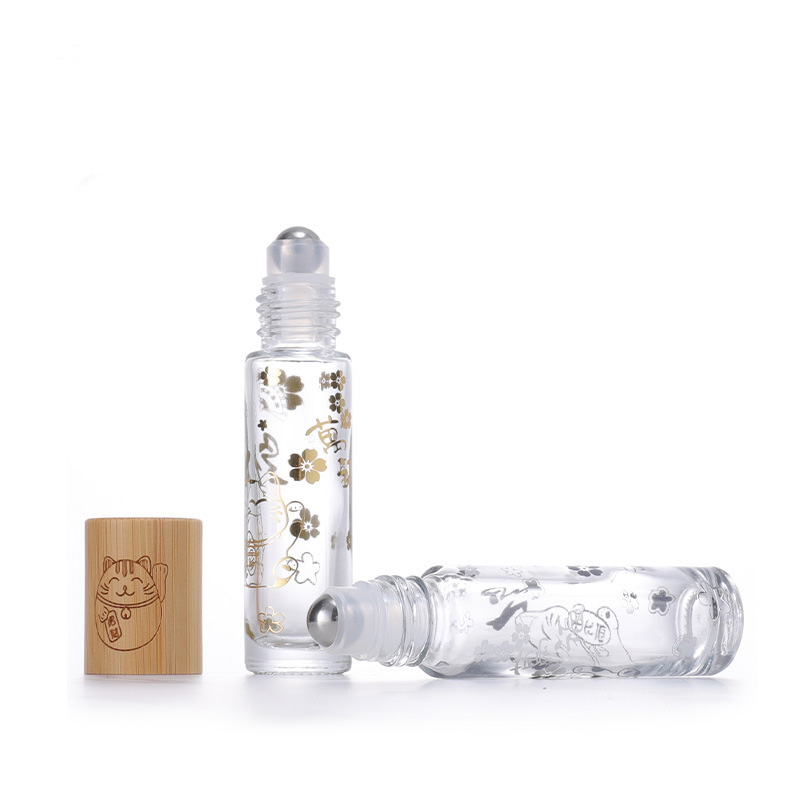 5ml 10ml 15ml Bamboo Wooden Glass Roller Ball Deodorant Bottle for Essential Oil Roll on Perfume without Reed Diffuser