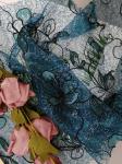 Floral Lace Mesh Green Colored Embroidery Fabric Evening Dress Fabric