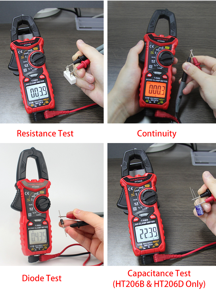 6000 Counts Digital Clamp Meters , 60A AC And DC Clamp Meter