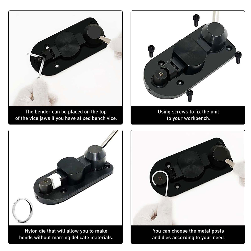 Multi Functional round Jewelry Ring Bender With Nylon Dies