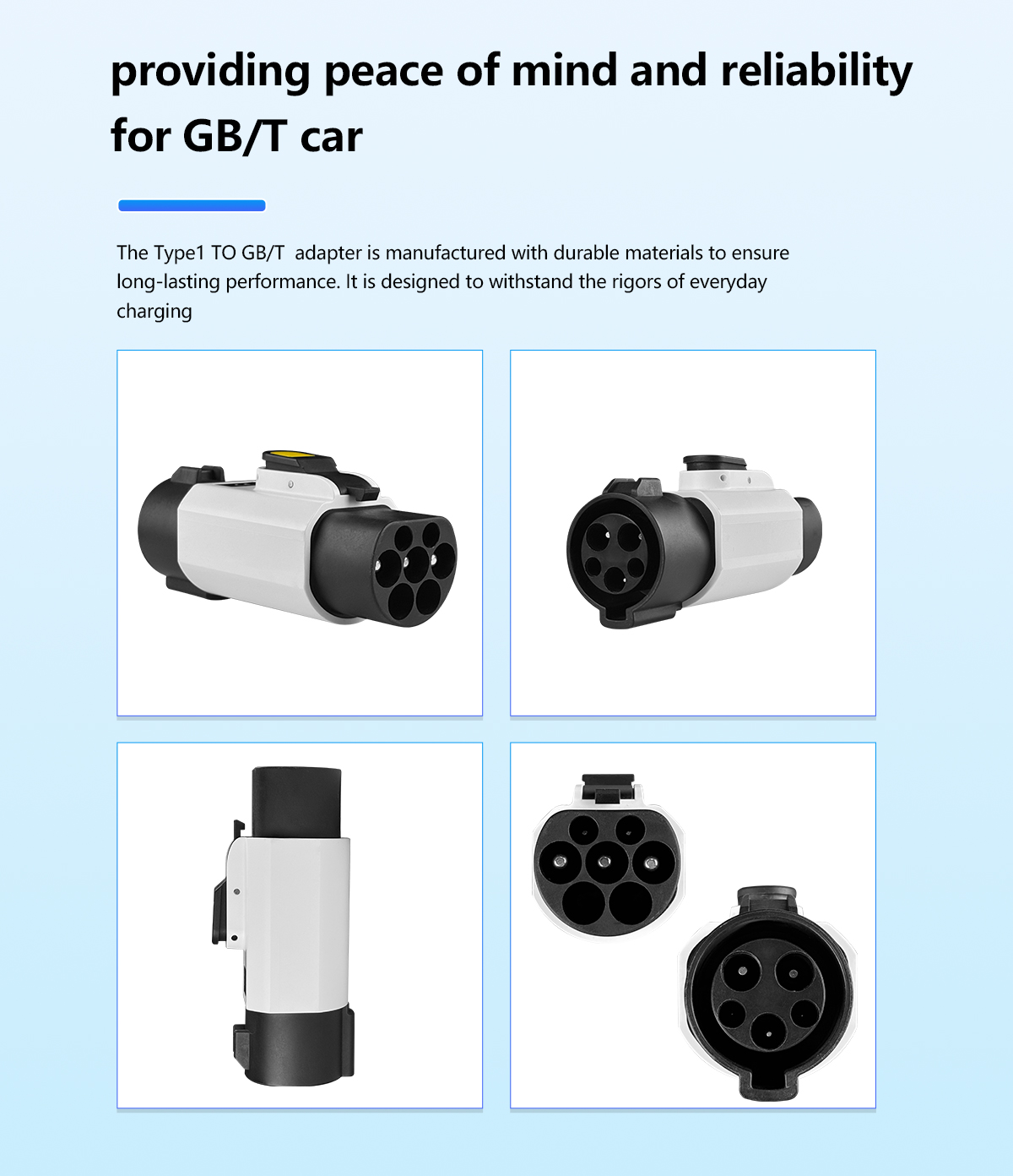 7KW Portable EV Charger Electric Vehicles AC Type1to GBT 220V Car Adapter 32A Output Current Charging Station Black
