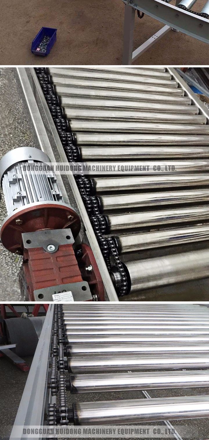 Adjustable Chain Driven Roller Conveyor With Drum Motor Roller For Food Industry