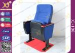 Blue Folded Plastic Theater Auditorium Chairs / Auditorium Seats With Writing