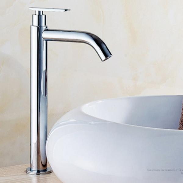 SUS304 Stainless Steel Stylish Vessel Bathroom Single Cold Water Basin Taps in