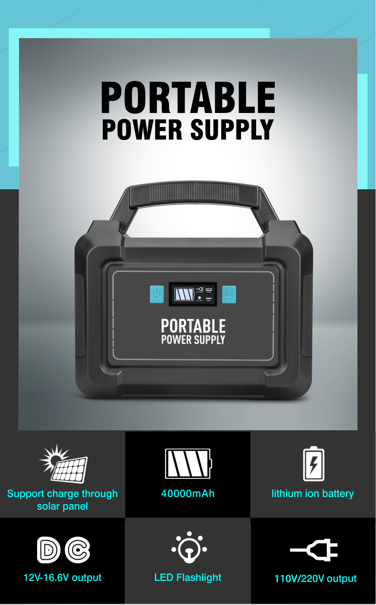 148wh Lithium Battery Portable Power Station 100W For Outdoor Camping