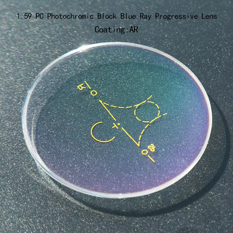 1.59 PC AR Coating Photochromic Block Blue Ray Progressive Lens
