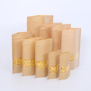 Quality Transparent Window Food Grade 1100g Kraft Paper Pouches wholesale