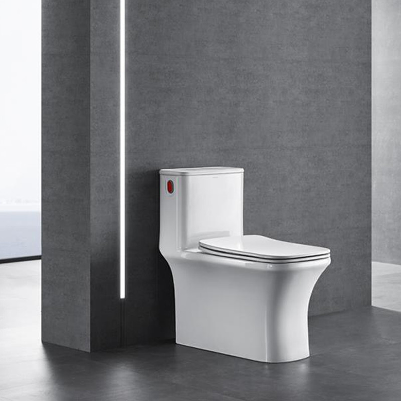 Square Left Side Flush Handle One Piece Toilets S Trap 400mm 1.28 Gpf