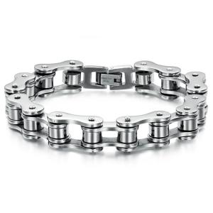 Quality Fashion Jewellery Men Charm 316L Stainless Steel Bracelet, Locomotive chain bracelet silver color wholesale