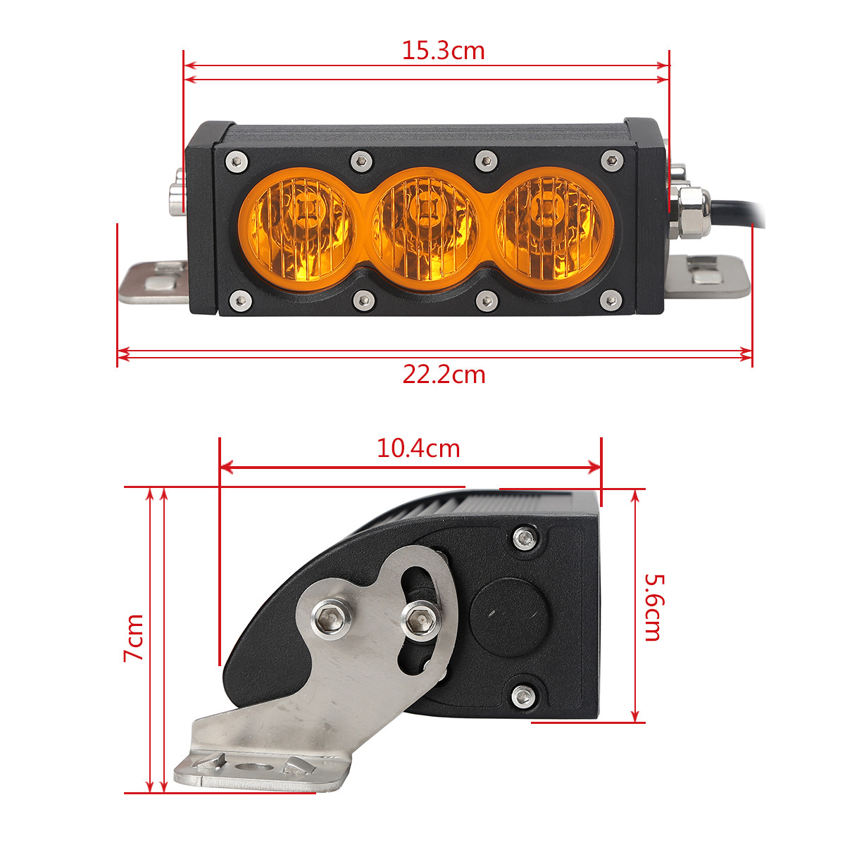 H Style 30W Yellow Color 3pcs 10W CREE LED LIGHT BAR 6000K 10-30V Combo Beam,Flood Beam, Spot beam