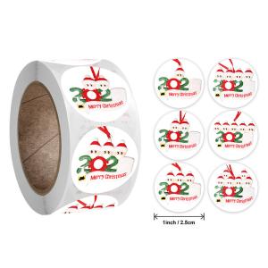Quality Personalised Gift Label Stickers , Merry Christmas Round Stickers wholesale