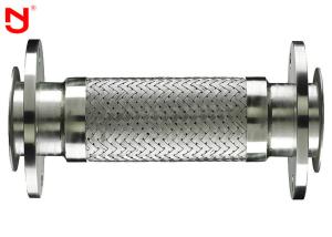 Quality Double Wire Metal Braided Hose Steel Belt Net Both Ends Flange Connector Corrosion Resistant wholesale