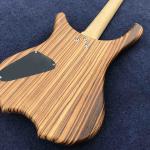 2020 New 4 Strings Buzzard Natural Color Top Neck Through Bass Guitar