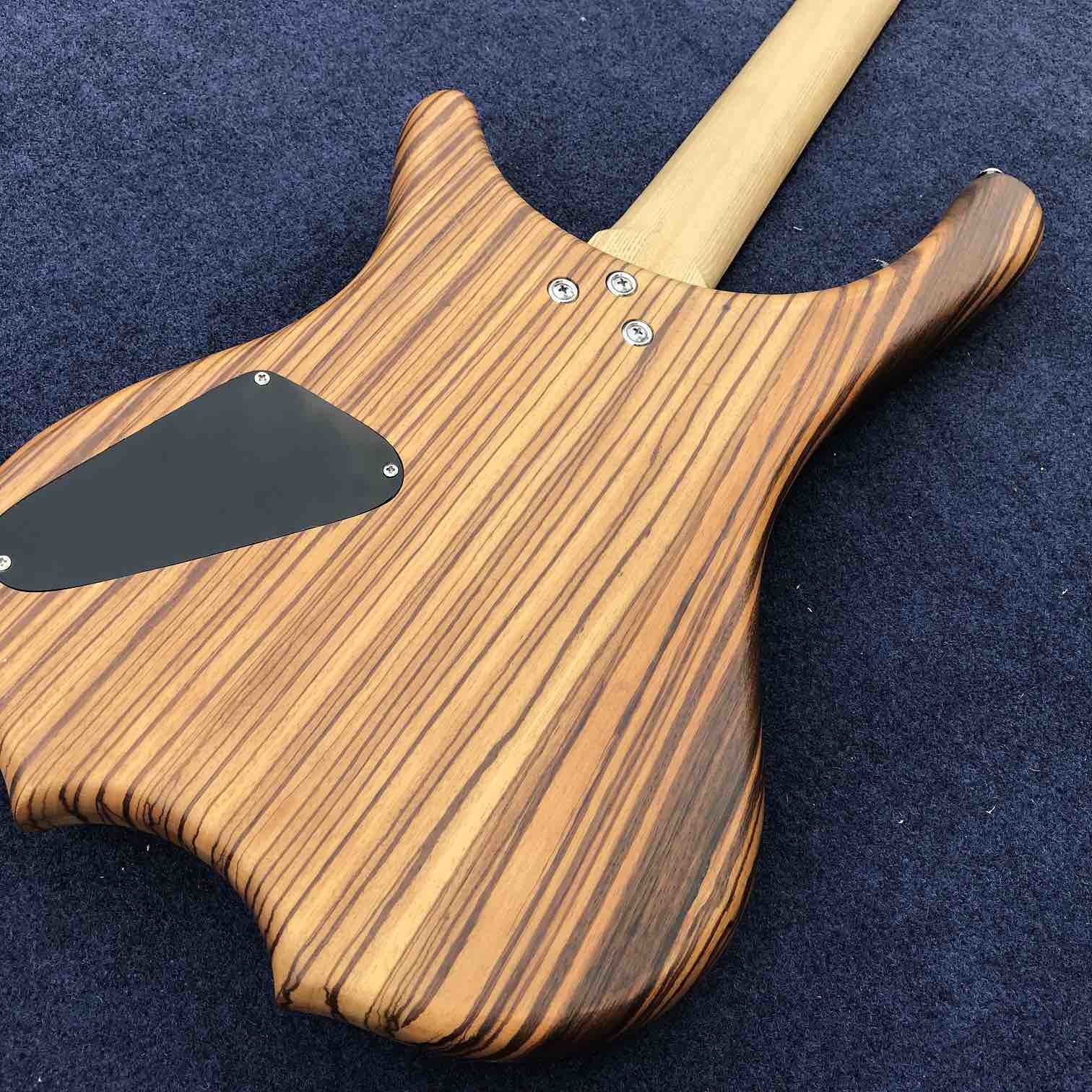 2020 New 4 Strings Buzzard Natural Color Top Neck Through Bass Guitar