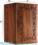 Border Engraved Rosewood Cremation Urns For Human Ashes Adult Male Female -
