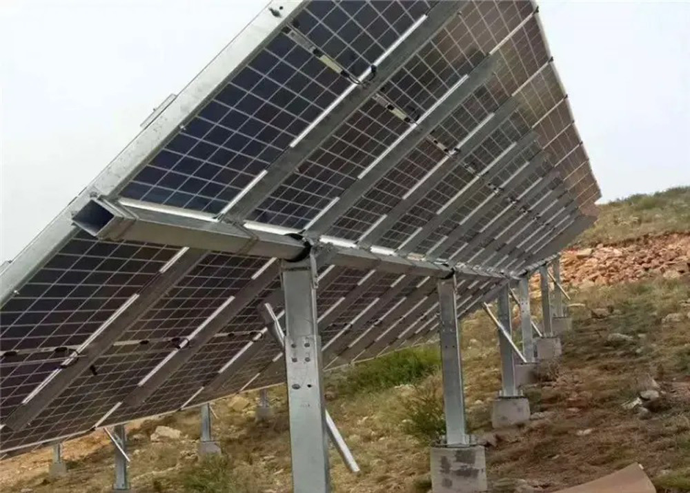 Galvanized Flat Horizontal Axis Solar Tracker Solar Tracking System