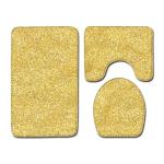 Crystal Glitter Colorful 3 Piece Toilet Tank Cover Set Polyester Fiber