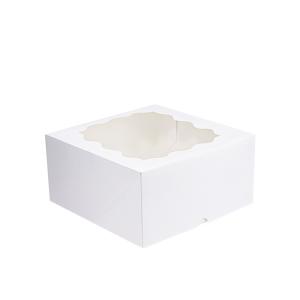 Quality White Paper Takeaway Containers , Kraft Square Cake Box With Window wholesale