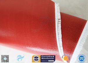 Quality 510G Red Color Satin Weave Silicone Coated Fiberglass Fabric 260℃ 0.45mm wholesale