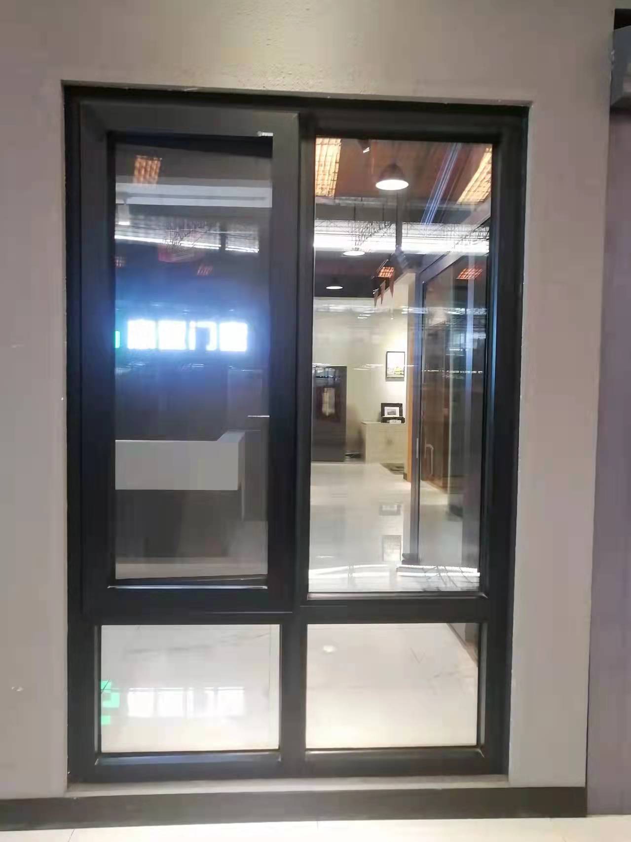 Double Glazed Black Aluminium Casement Windows ISO9001