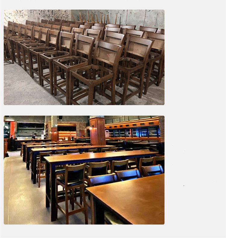 Adjustable Wooden Cafe Bar Stools Height For 42 Inch Counter Brown Leather