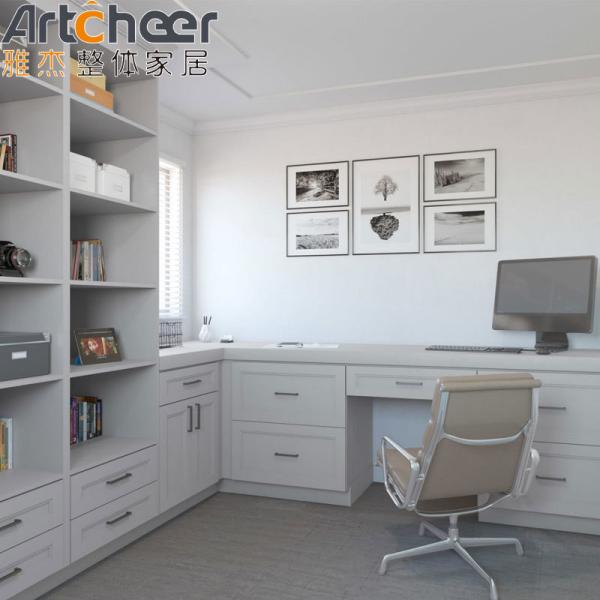 Modern White Shaker Kitchen Cabinets With Laminated Half Bullnose Countertop