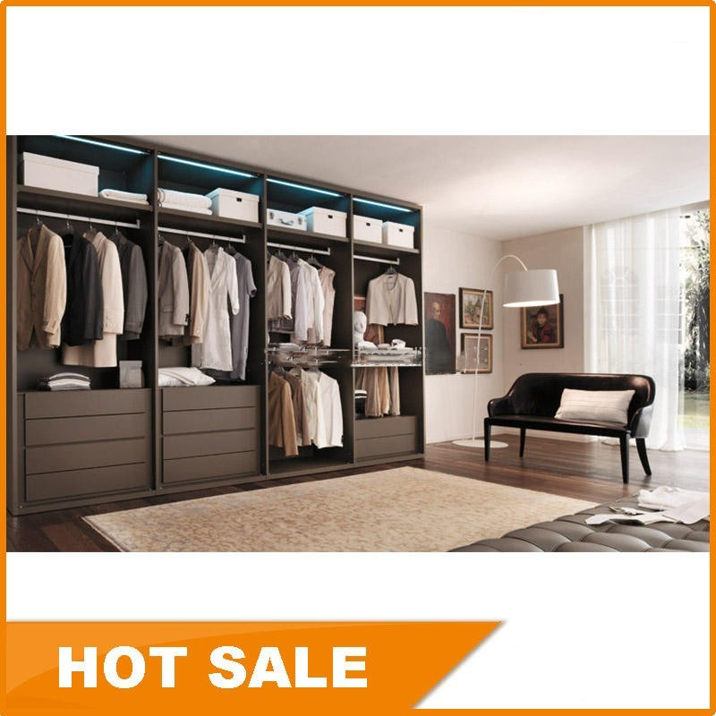 E1 Grade L Shaped Walk In Wardrobe Wooden Home Furniture Eco Friendly