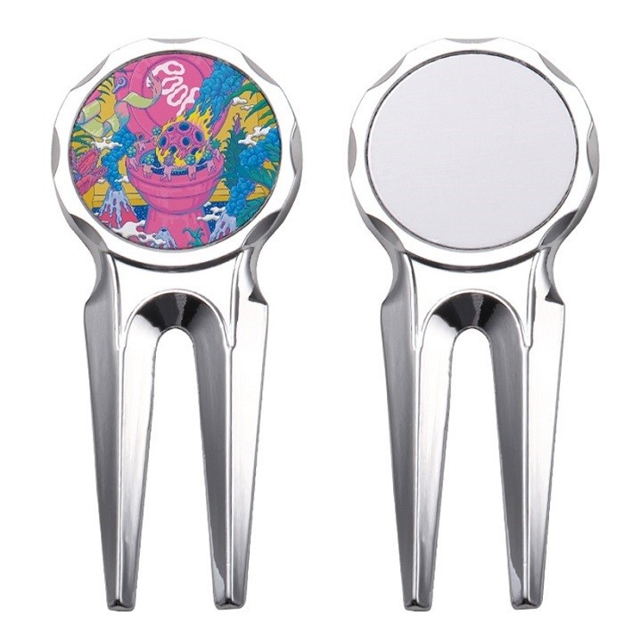 Custom Printed Metal Sublimation Golf Ball Marker For Sublimation Printing